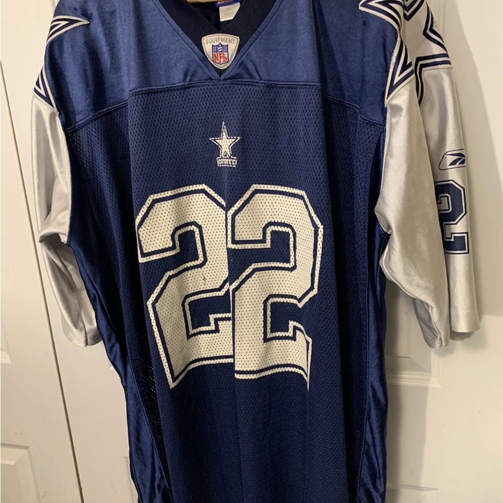 Reebok Emmitt Smith‎ mens sz 2XL no 22  NFL Equipment Blue Jersey Dallas Cowboys
